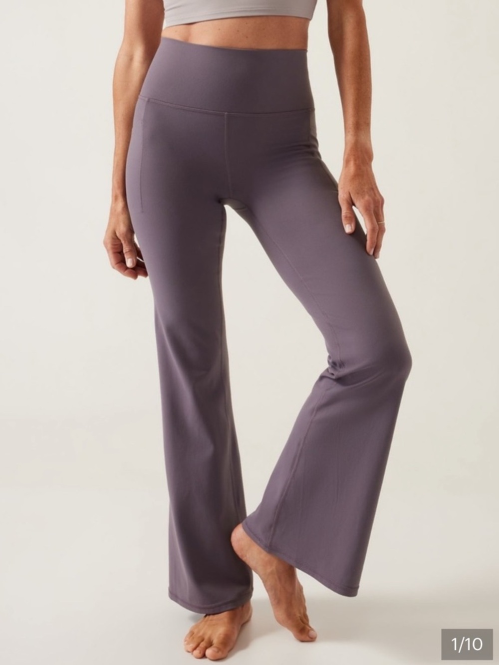 Athleta Salutation Stash Flare Pant in Dusty Purple